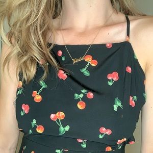 SOLD. Cherry Mini Dress w/ open back 🍒